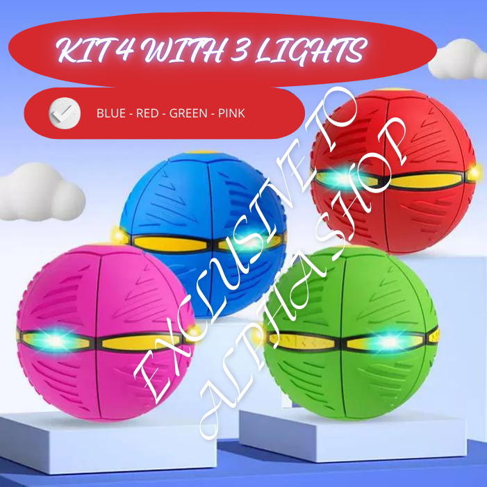 Pet Interactive Toy Flying Saucer Ball for Dogs, Flying Saucer Ball Dog Toy, Pet Flying Saucer Stomp Magic Ball, Decompression Deformation Flying Saucer Dog Toy Balls Outdoor