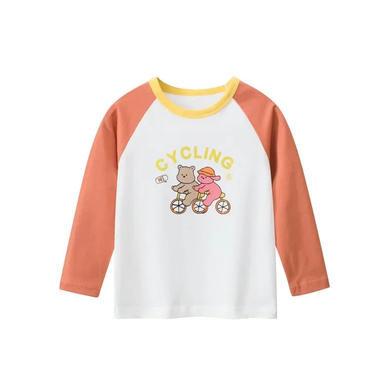 2024 Autumn New Korean Children's Wear: Cartoon Bear Girls Long Sleeve T - shirt - ALPHA SHOP