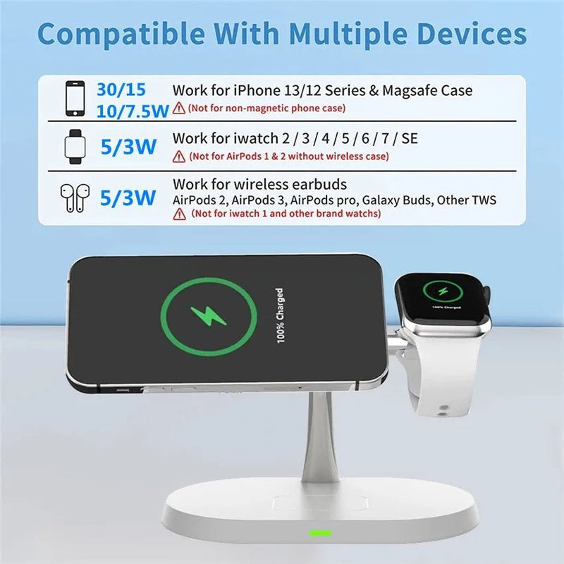 3 - in - 1 30W Magnetic Wireless Charger Stand - ALPHA SHOP