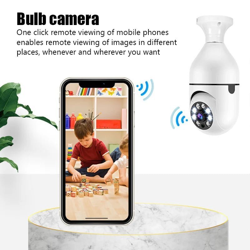 5G WiFi E27 Bulb Surveillance Camera: Smart Home Security with Night Vision & Auto Human Tracking - ALPHA SHOP