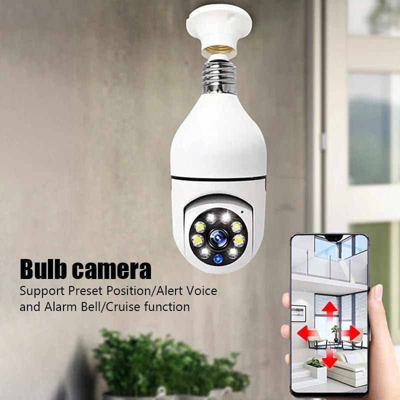 5G WiFi E27 Bulb Surveillance Camera: Smart Home Security with Night Vision & Auto Human Tracking - ALPHA SHOP