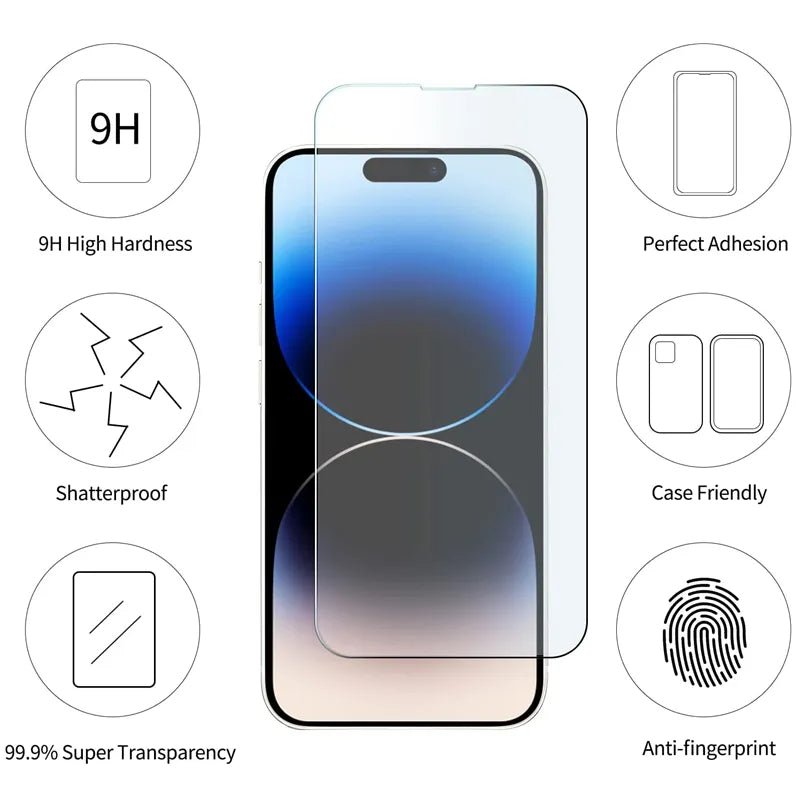 5Pcs Tempered Glass Screen Protector for iPhone - ALPHA SHOP