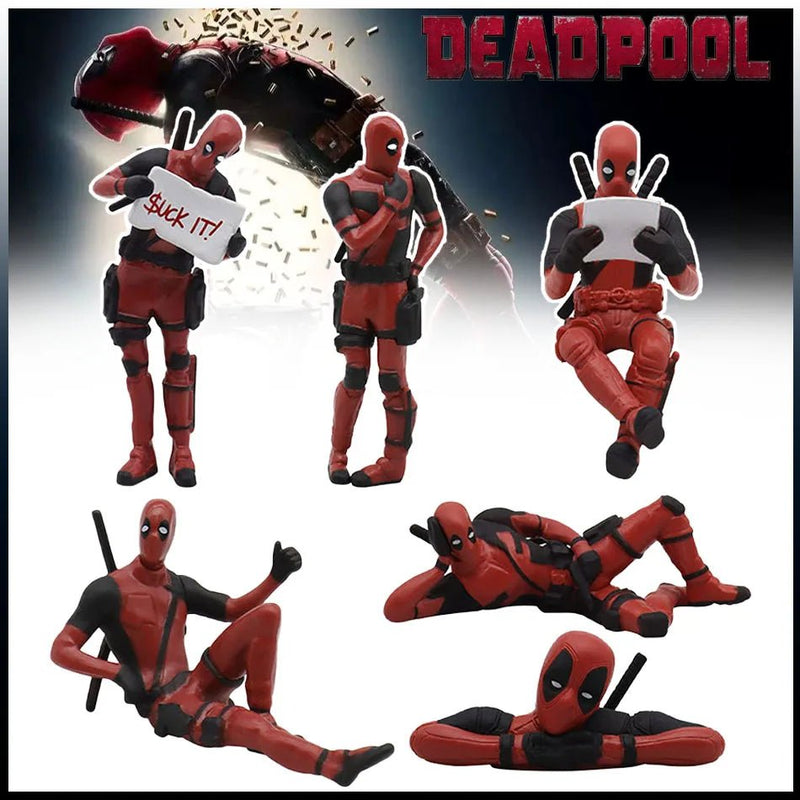 6 Desk Decoration Deadpool Car Home Office Marvel 8cm X - MAN Funny Cute Figure Model Toys Desk Decoration Car Ornament - ALPHA SHOP