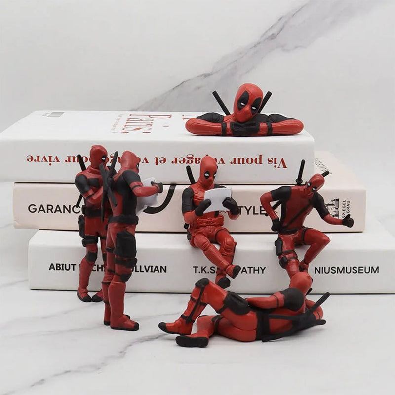 6 Desk Decoration Deadpool Car Home Office Marvel 8cm X - MAN Funny Cute Figure Model Toys Desk Decoration Car Ornament - ALPHA SHOP