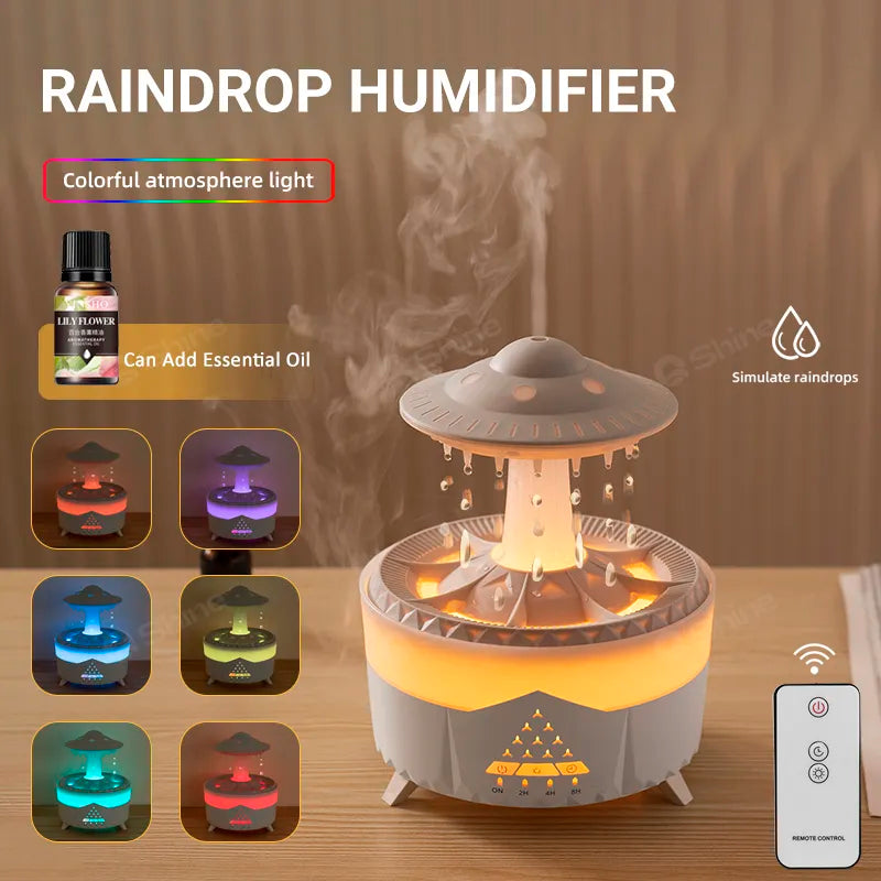 Rain Cloud Magic: Fun Humidifier with Raindrops & Light