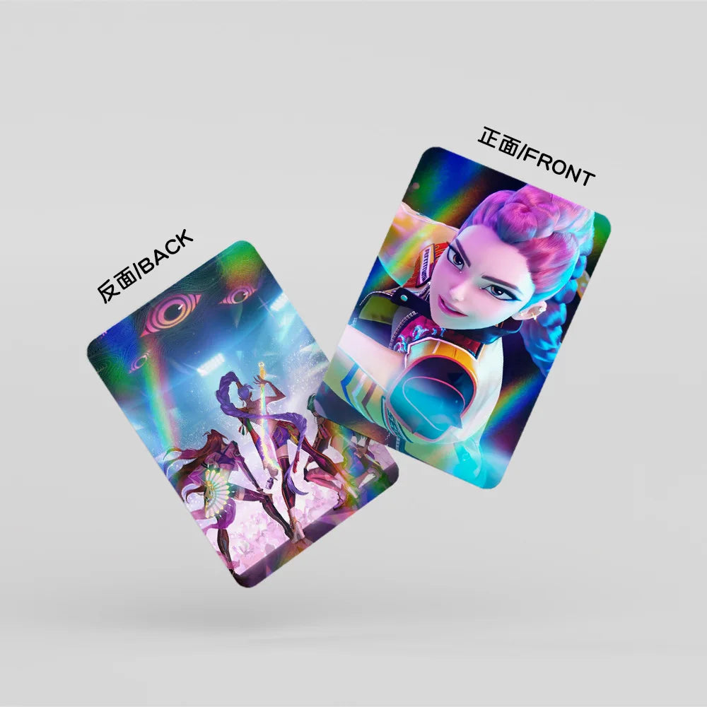 New Kpop Demon Hunters 30 Laser Cards K-POP Witch Hunt Cartoon Series Accessories LOMO Small Cards