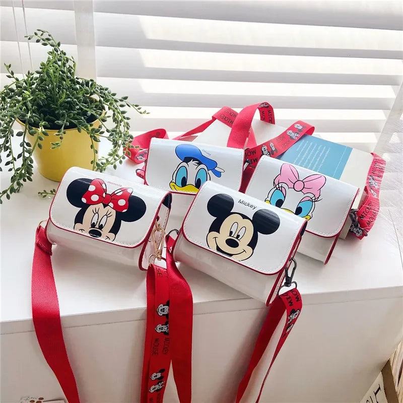 Bolsos de hombro originales de dibujos animados de Disney Mickey Mouse Minnie Daisy Pato Donald moda lindo monedero niños bolsa de mensajero regalos