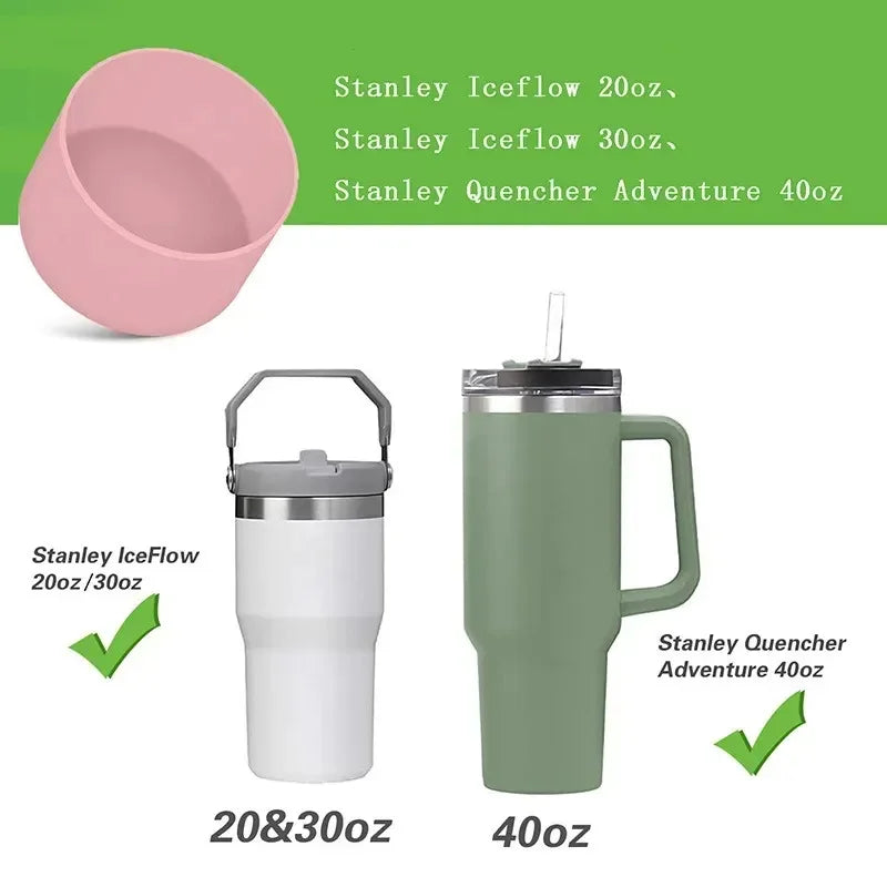 Silicone Cover for Stanley Quencher Adventure 40oz Tumbler with Handle & Stanley IceFlow 20oz 30oz Protective Bottle Boot Sleeve