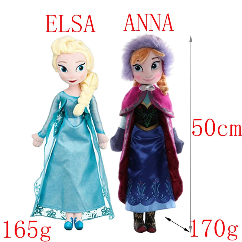 Cute Frozen Snow Queen Elsa Stuffed Doll Princess Anna Elsa Doll Girl Toys Elza Stuffed Plush Kids Toys Halloween Birthday Gift 30-50cm