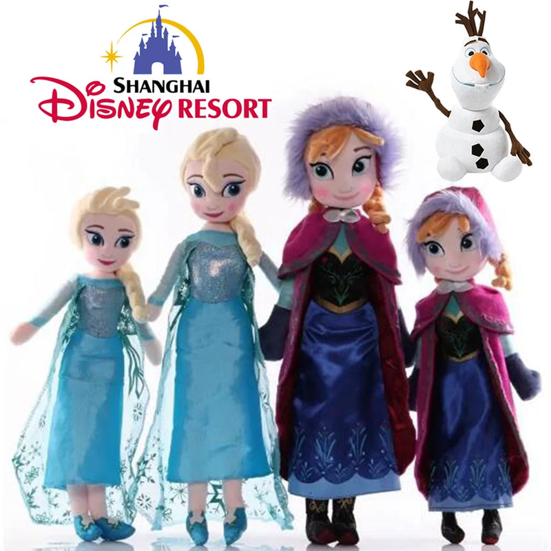 Cute Frozen Snow Queen Elsa Stuffed Doll Princess Anna Elsa Doll Girl Toys Elza Stuffed Plush Kids Toys Halloween Birthday Gift 30-50cm