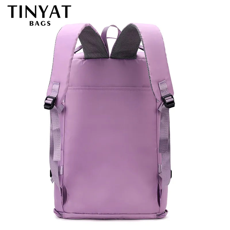 TINYAT Large Capacity Women's Travel Bag Casual Weekend Travel Backpack Ladies Sports Yoga Luggage Bags Multifunction Crossbody