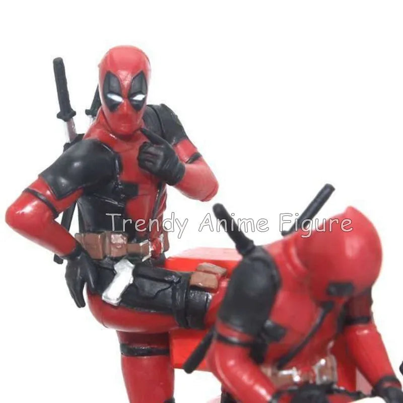 Mini Doll Deadpool Action Figure Decorations Sitting Posture Model Toys Anime Superheroe New Mutants Figures for Child's Gifts