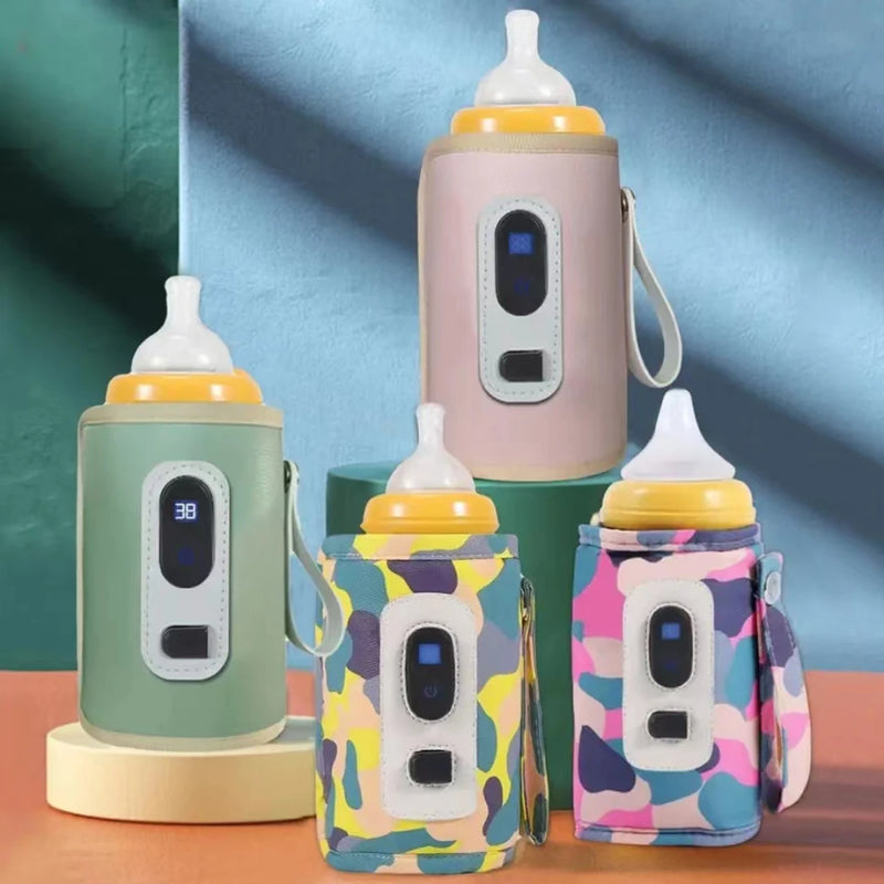 Portable Baby Bottle Warmer with 5 Smart Temperatures: The All-in-One Solution for Warm Milk on the Go !!