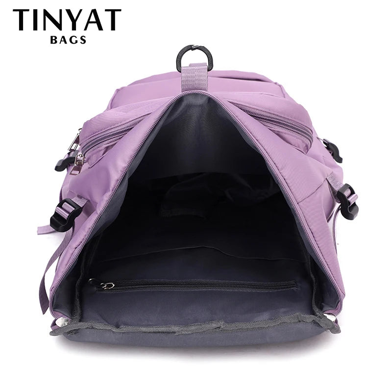 TINYAT Large Capacity Women's Travel Bag Casual Weekend Travel Backpack Ladies Sports Yoga Luggage Bags Multifunction Crossbody