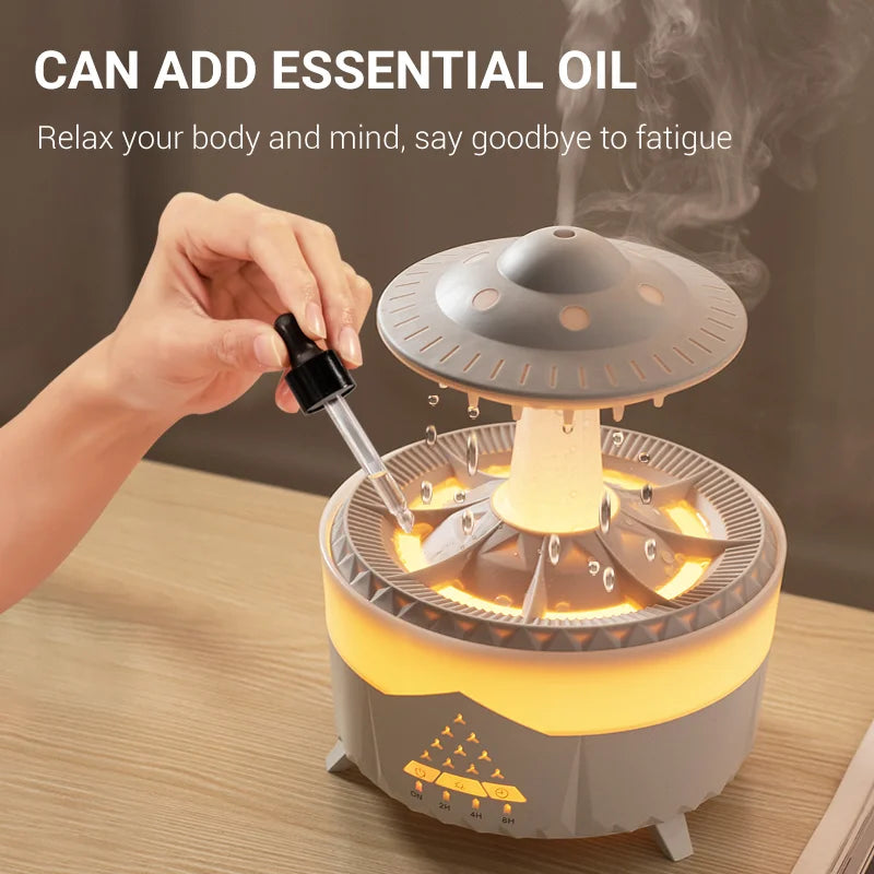 Rain Cloud Magic: Fun Humidifier with Raindrops & Light