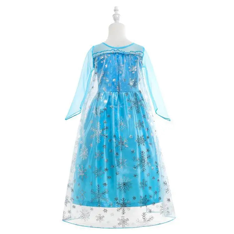 Snow Queen Princess Dress for Little Girls Frozen Cosplay Carnival Halloween Elsa Party Costume Children Elsa Sequined Clothing