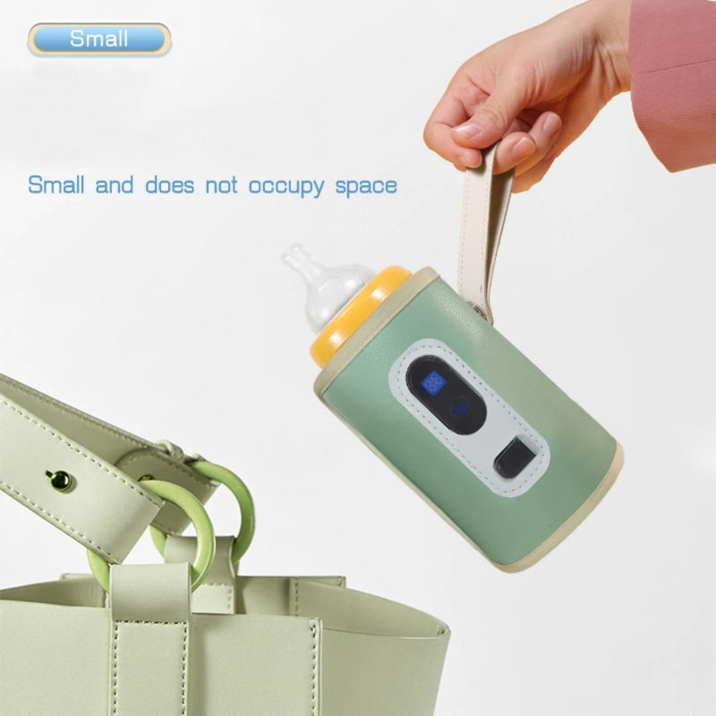 Portable Baby Bottle Warmer with 5 Smart Temperatures: The All-in-One Solution for Warm Milk on the Go !!