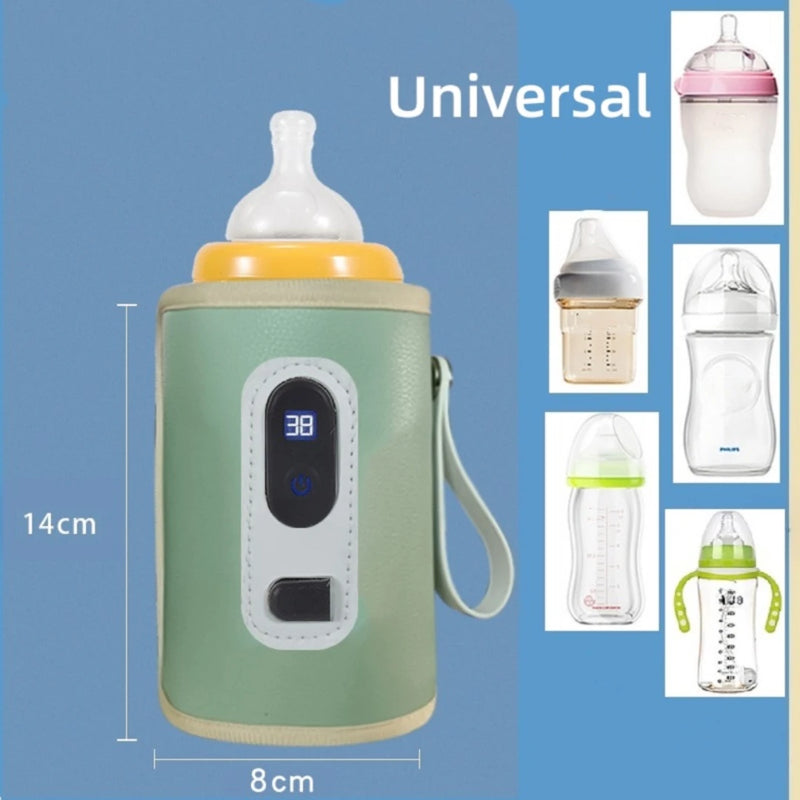 Portable Baby Bottle Warmer with 5 Smart Temperatures: The All-in-One Solution for Warm Milk on the Go !!