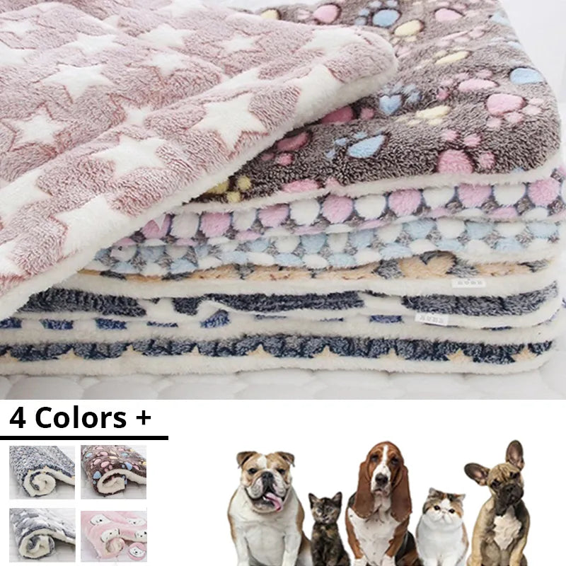 Estera para dormir para mascotas, cama para perro, cama para gato, manta gruesa de pelo suave, manta de lana lavable para el hogar, manta cálida con patrón de oso, suministros para mascotas