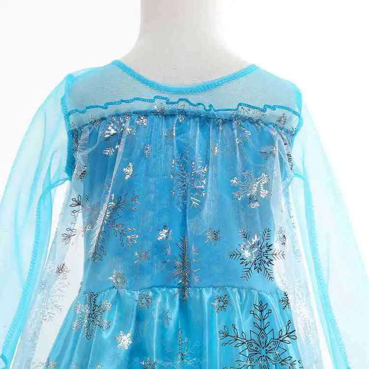 Snow Queen Princess Dress for Little Girls Frozen Cosplay Carnival Halloween Elsa Party Costume Children Elsa Sequined Clothing