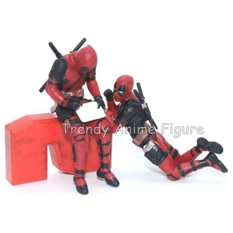 Mini Doll Deadpool Action Figure Decorations Sitting Posture Model Toys Anime Superheroe New Mutants Figures for Child's Gifts