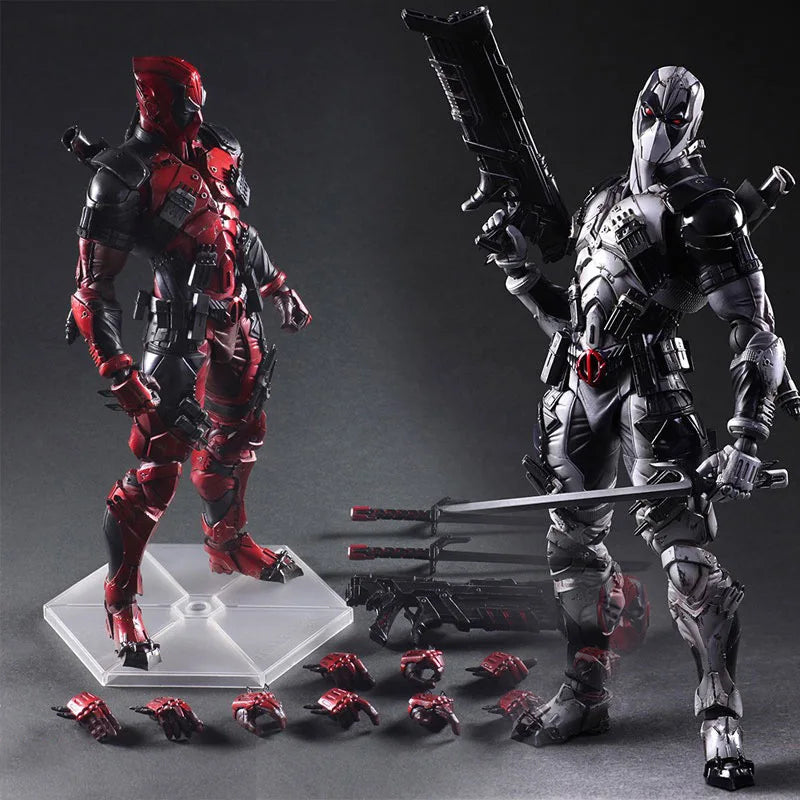 26cm Deadpool Gray Red X-Men Modified Deadpool  Action movie Peripheral PlayArts Figure Craft Collection Model Toy