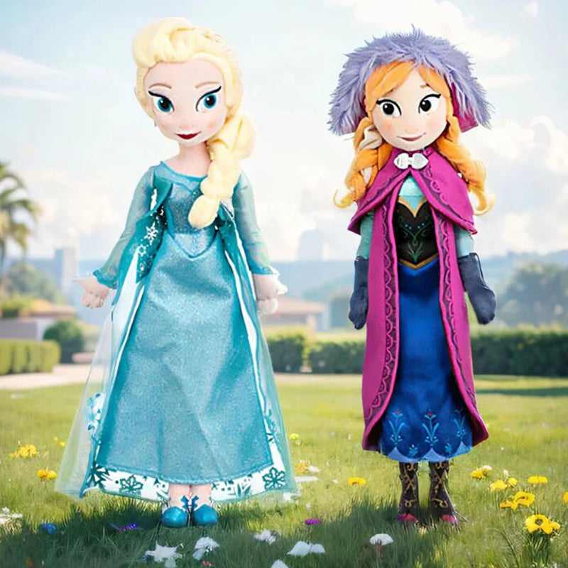 Cute Frozen Snow Queen Elsa Stuffed Doll Princess Anna Elsa Doll Girl Toys Elza Stuffed Plush Kids Toys Halloween Birthday Gift 30-50cm