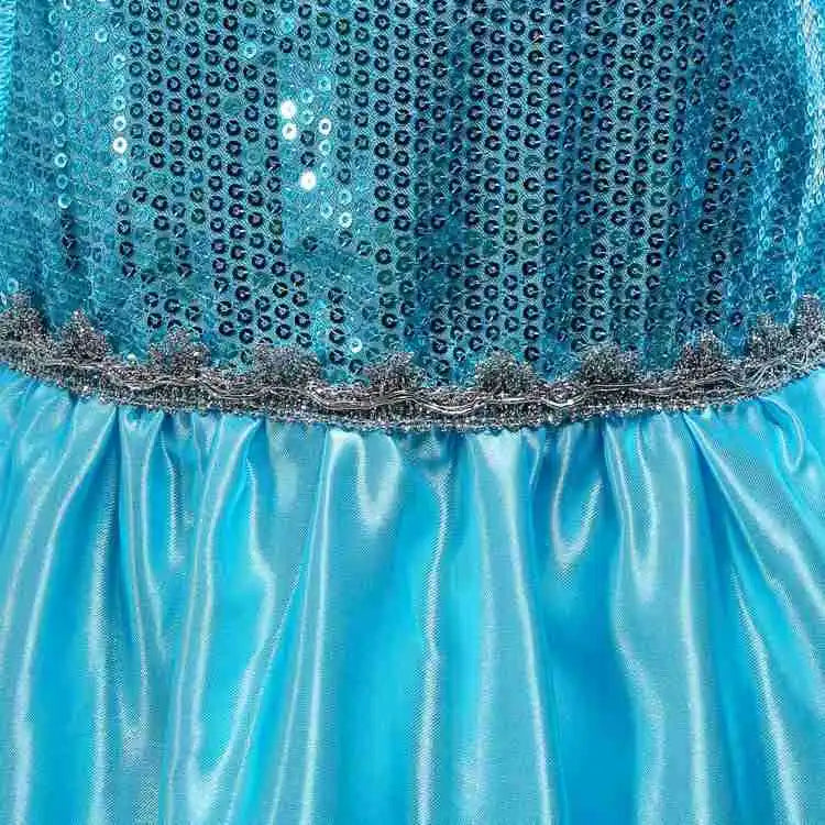 Snow Queen Princess Dress for Little Girls Frozen Cosplay Carnival Halloween Elsa Party Costume Children Elsa Sequined Clothing