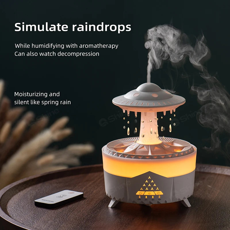 Rain Cloud Magic: Fun Humidifier with Raindrops & Light