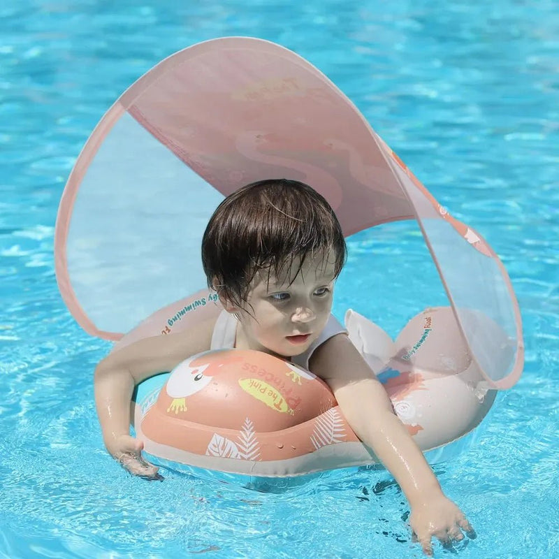 Baby Swimming Float With Canopy Inflatable Infant Ring Kids Pool Accessories Circle Bathing Summer Toys - ALPHA SHOP