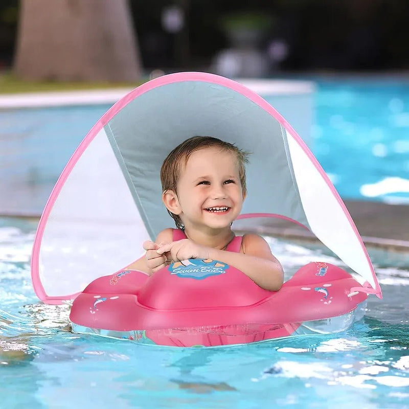 Baby Swimming Float With Canopy Inflatable Infant Ring Kids Pool Accessories Circle Bathing Summer Toys - ALPHA SHOP