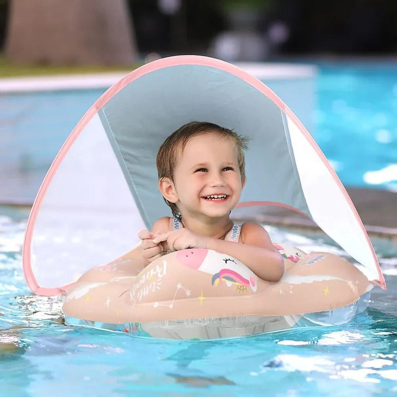 Baby Swimming Float With Canopy Inflatable Infant Ring Kids Pool Accessories Circle Bathing Summer Toys - ALPHA SHOP