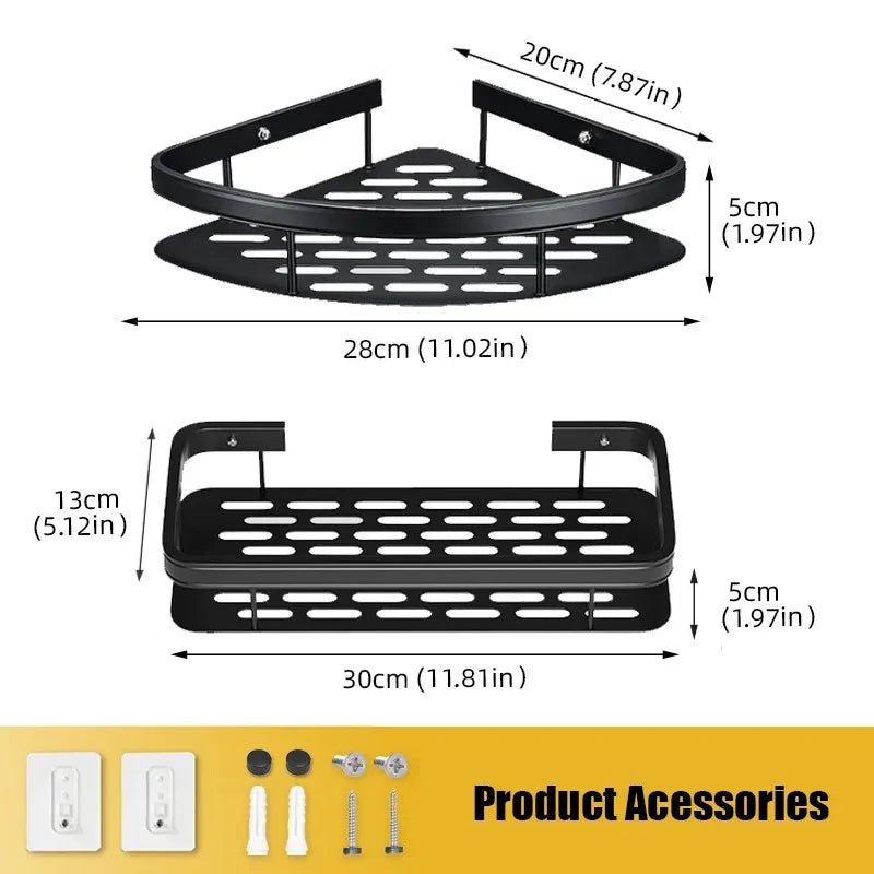 Bathroom and Kitchen Storage Organizer: Aluminum Alloy Shelf - ALPHA SHOP