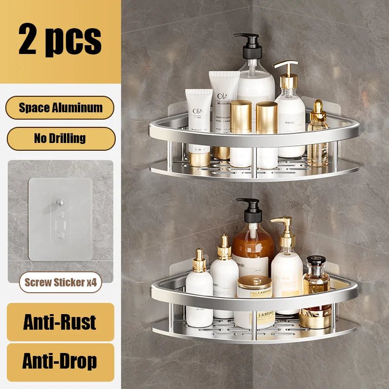 Bathroom and Kitchen Storage Organizer: Aluminum Alloy Shelf - ALPHA SHOP