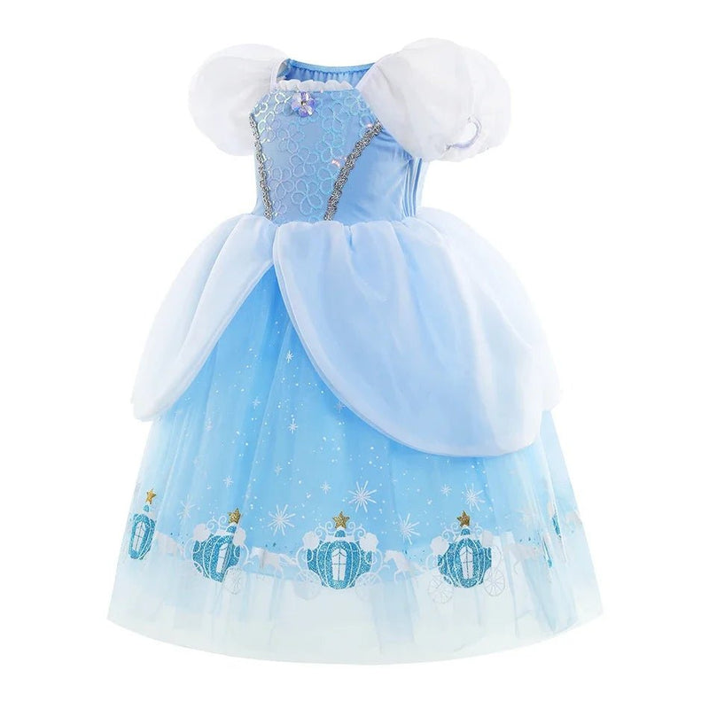 Cinderella Costume Girl Princess Charm Girls Formal Dress Party Ball Gown Dress Halloween Clothes - ALPHA SHOP