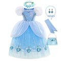 Cinderella Costume Girl Princess Charm Girls Formal Dress Party Ball Gown Dress Halloween Clothes - ALPHA SHOP