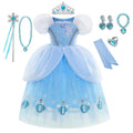 Cinderella Costume Girl Princess Charm Girls Formal Dress Party Ball Gown Dress Halloween Clothes - ALPHA SHOP