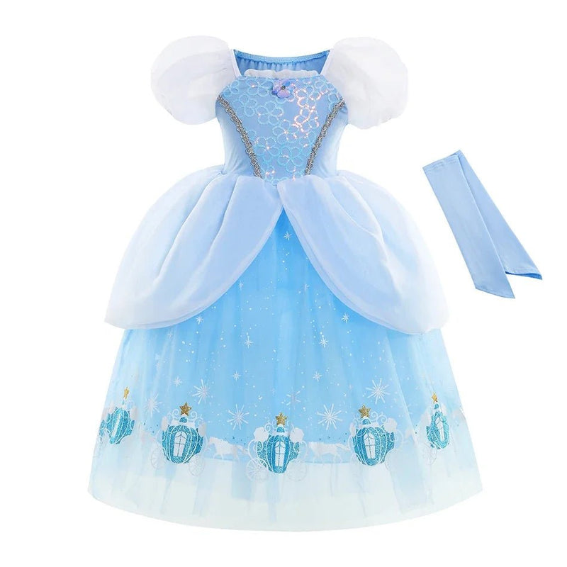 Cinderella Costume Girl Princess Charm Girls Formal Dress Party Ball Gown Dress Halloween Clothes - ALPHA SHOP