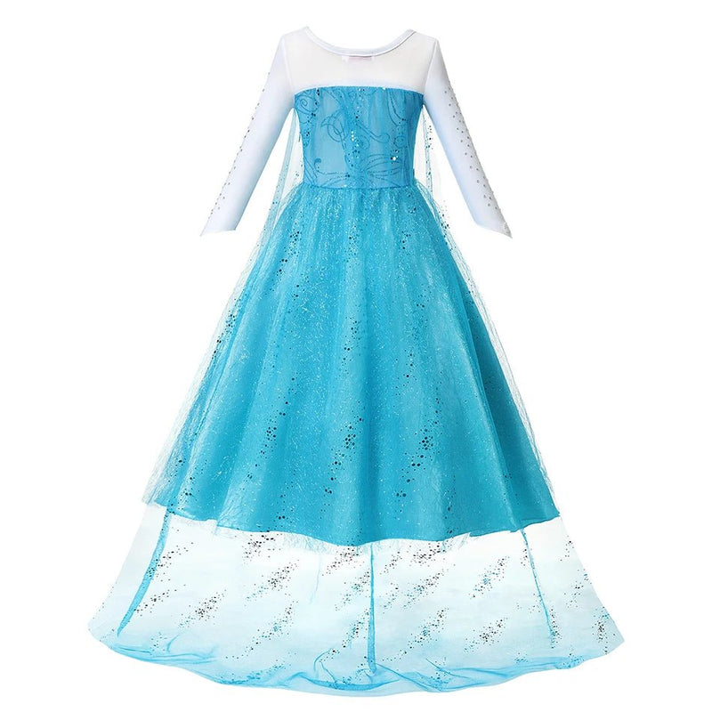 Disney Frozen Elsa Costume For Kids Girl Princess Dress Fancy Birthday Party Gown Snow Queen Children Clothing Carnival Cosplay - ALPHA SHOP