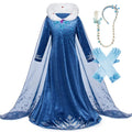 Disney Frozen Princess Elsa Dress Girl Cosplay Costume Birthday Carnival Party Snow Queen Long Sleeve Winter Clothes Kids Outfit - ALPHA SHOP