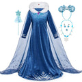 Disney Frozen Princess Elsa Dress Girl Cosplay Costume Birthday Carnival Party Snow Queen Long Sleeve Winter Clothes Kids Outfit - ALPHA SHOP