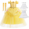 Disney Princess Belle Dress for Girl Kid Beauty and The Beast Fancy Tulle Cosplay Costume Halloween Chrismtas Party Clothing - ALPHA SHOP