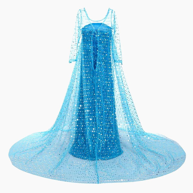 Elsa Cosplay Dress for Girl Party Elza Sequins Fancy Princess Dress UP Cosplay Ball Gown Birthday Carnival Disguise Clothing JYF - ALPHA SHOP