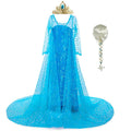 Elsa Cosplay Dress for Girl Party Elza Sequins Fancy Princess Dress UP Cosplay Ball Gown Birthday Carnival Disguise Clothing JYF - ALPHA SHOP