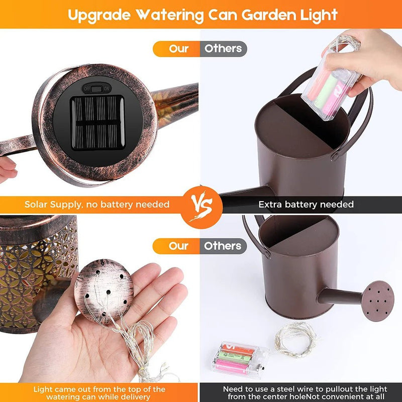 Enchanted Garden: Illuminate Your Dreams with the Solar Cascading Lights Watering Can - ALPHA SHOP