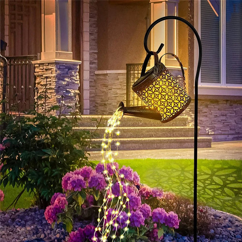 Enchanted Garden: Illuminate Your Dreams with the Solar Cascading Lights Watering Can - ALPHA SHOP