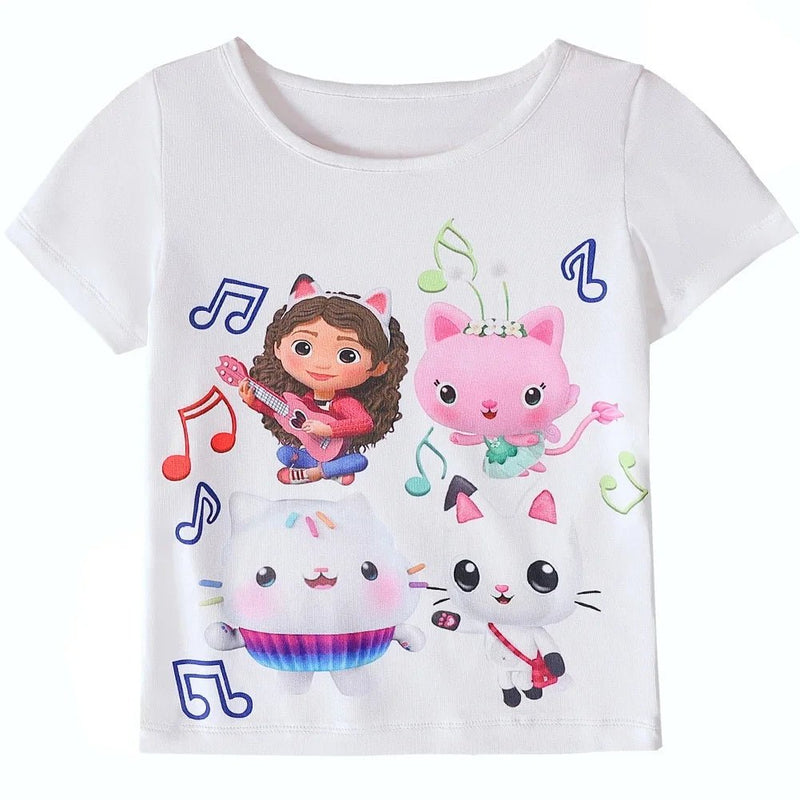 Gabby Dollhouse Girl Set Children's Cosplay Costume Sets Summer Cats - Tastic Tops+Skirt+Bag 3 - Piece Suit - ALPHA SHOP