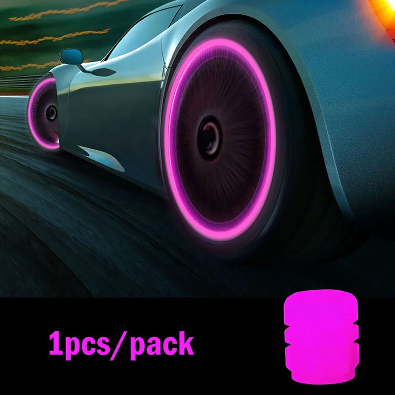 Luminous Tire Valve Caps for Cars, Motorcycles, and Bikes - ALPHA SHOP