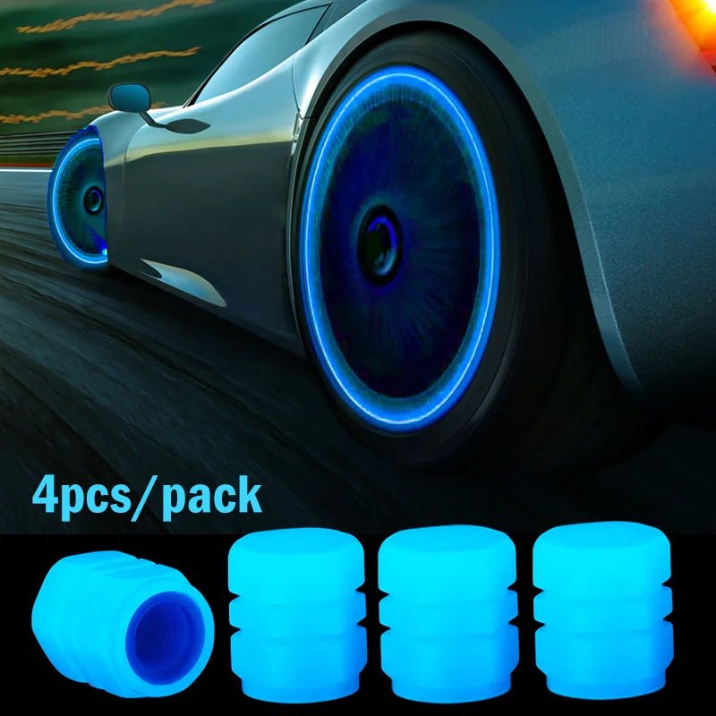 Luminous Tire Valve Caps for Cars, Motorcycles, and Bikes - ALPHA SHOP