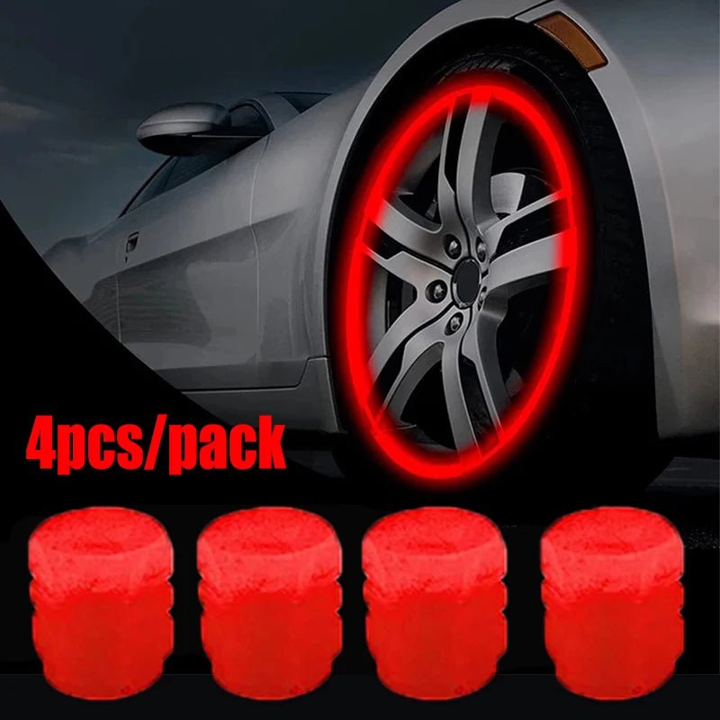 Luminous Tire Valve Caps for Cars, Motorcycles, and Bikes - ALPHA SHOP